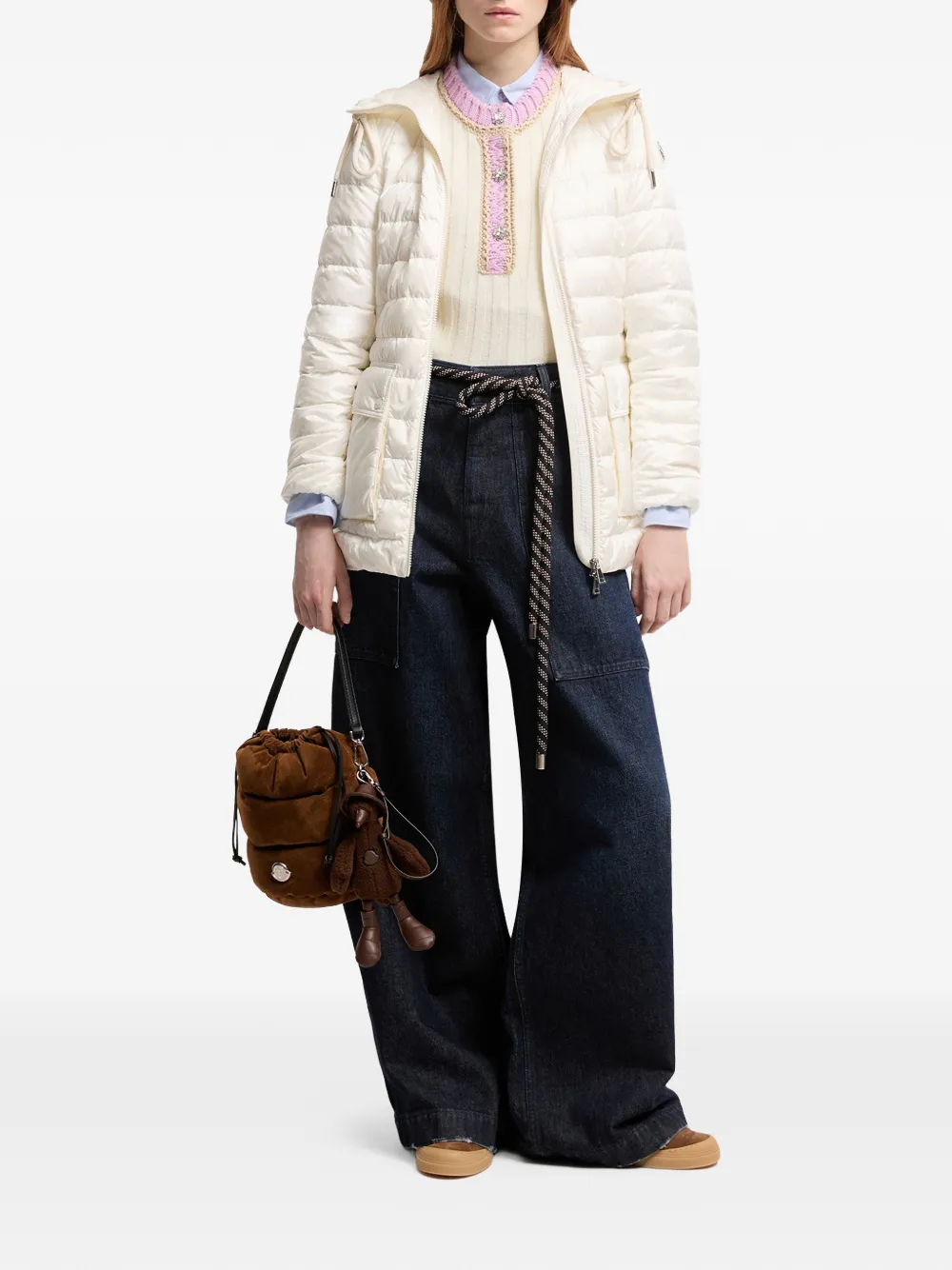 Moncler Jas met capuchon Beige