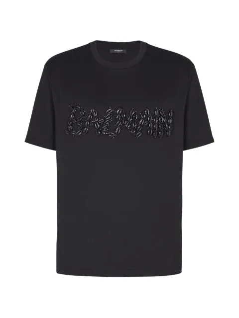 Balmain beaded-logo T-shirt