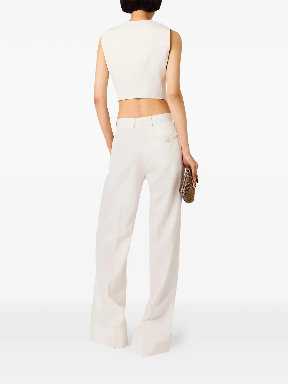 Stella McCartney Broek met wijde pijpen Beige