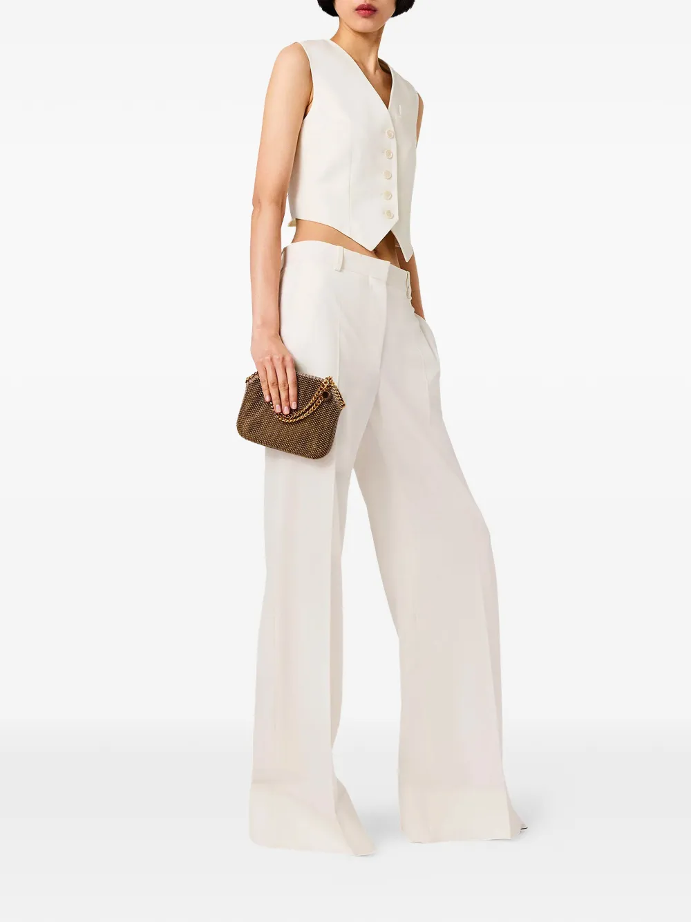 Stella McCartney Broek met wijde pijpen Beige