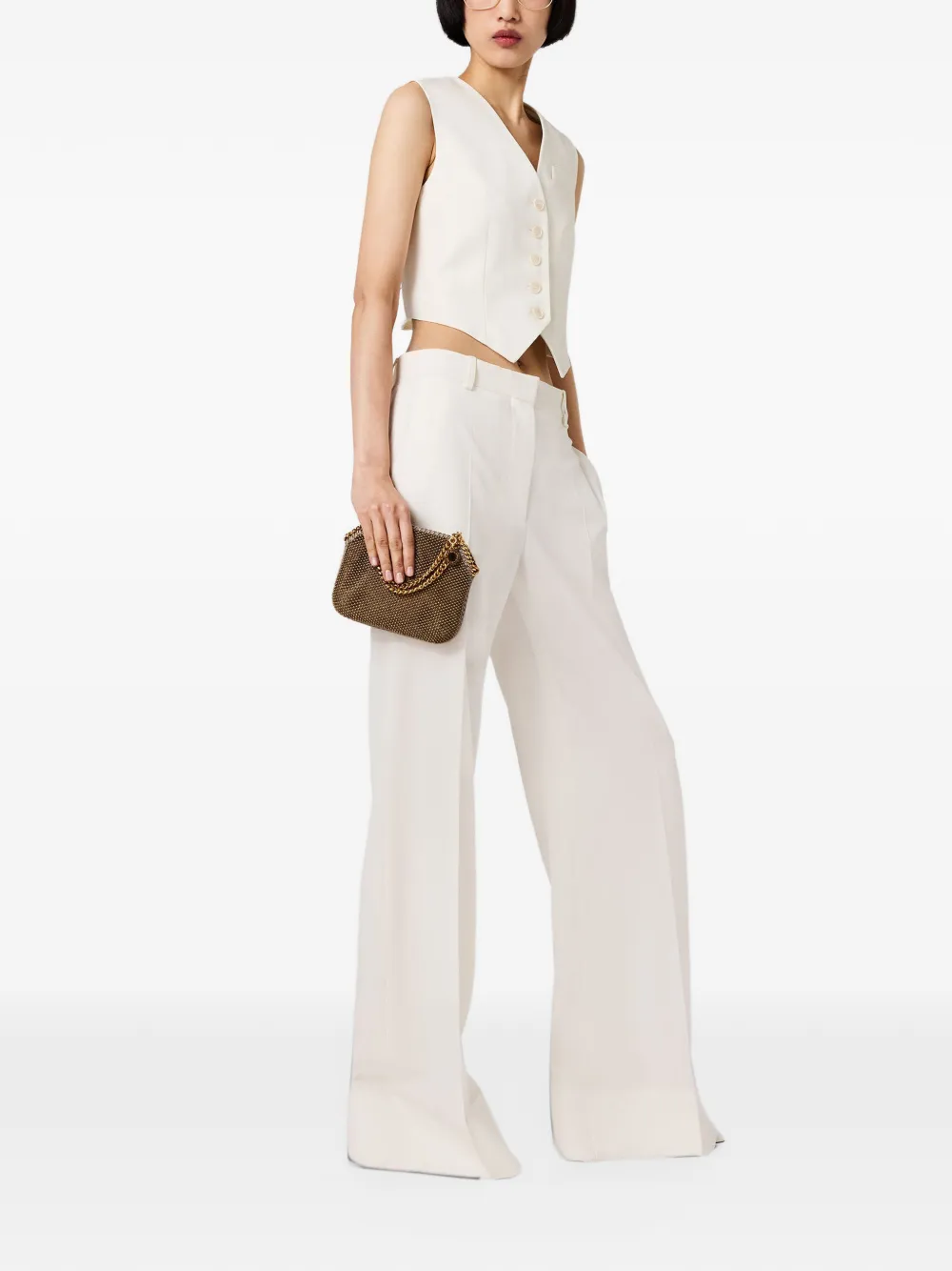 Stella McCartney Broek met wijde pijpen Beige
