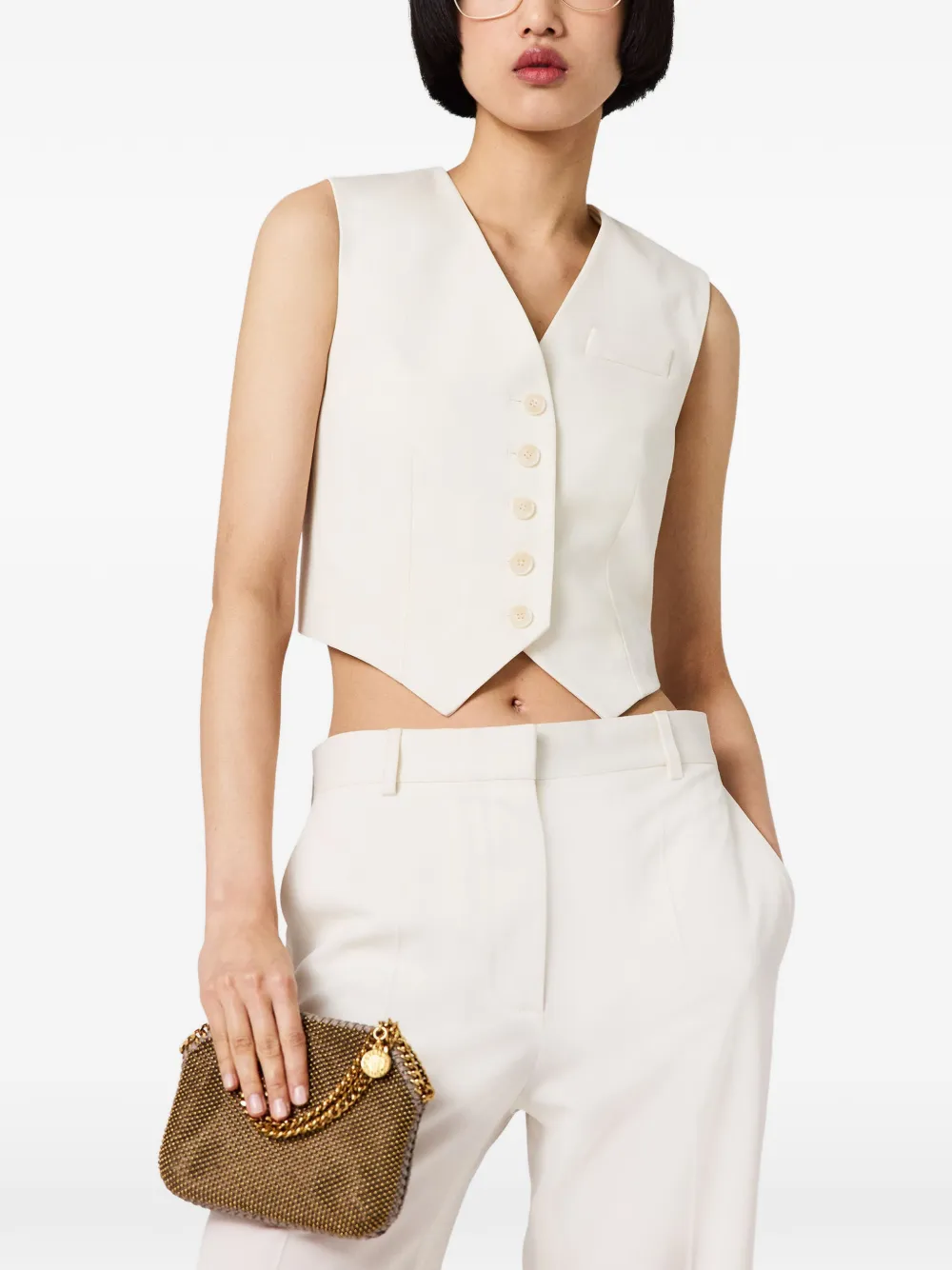Stella McCartney Broek met wijde pijpen Beige