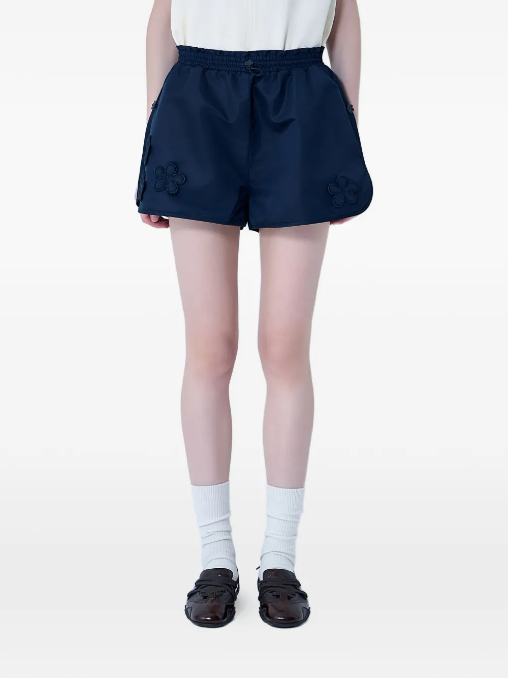 Cecilie Bahnsen floral-embroidery shorts - Blu