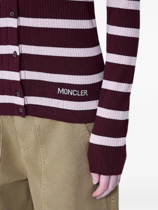 Moncler ストライプ リブカーディガン | レッド | FARFETCH JP