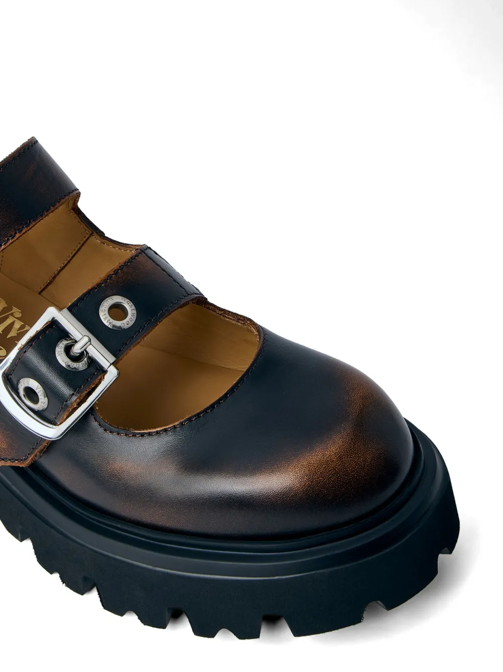 Vivienne Westwood Bacchus leren laarzen met gespbandjes Bruin