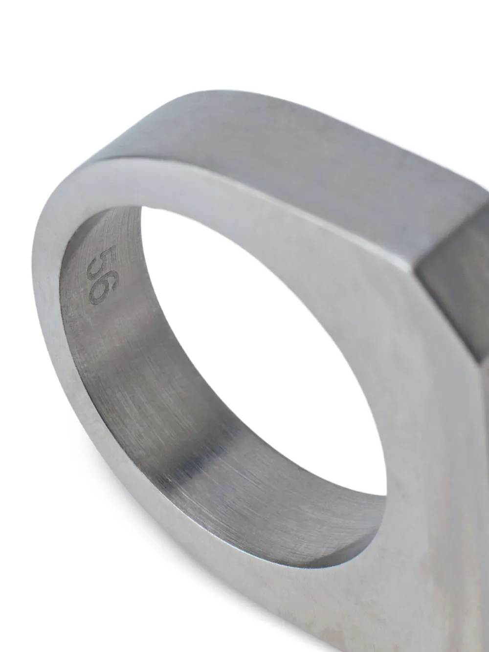  Rick Owens Brushed Rectangular Ring - Silver 