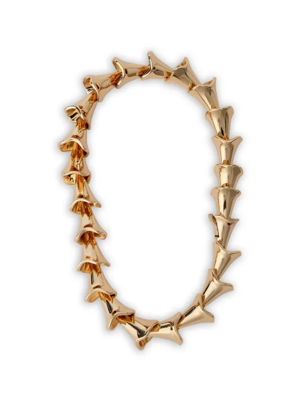 Sportmax Interlocking Sculptural Necklace in Gold