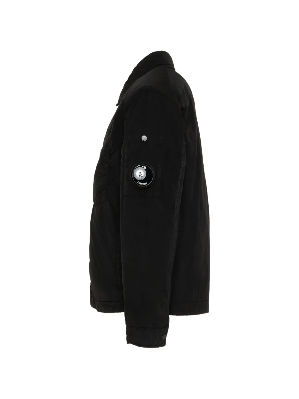 C.P. Company Kids Gewatteerd shirtjack met Lens-detail Zwart