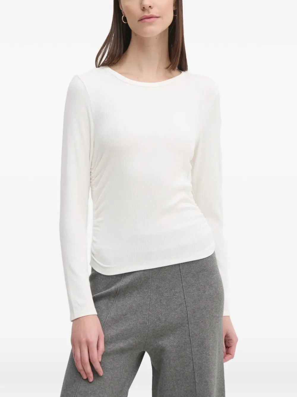 DKNY T-shirt con ruches - Bianco