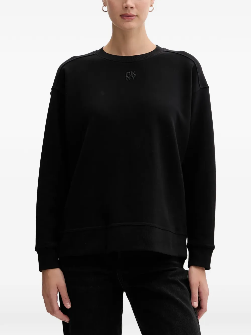 DKNY Pullover mit rundem Ausschnitt - Schwarz