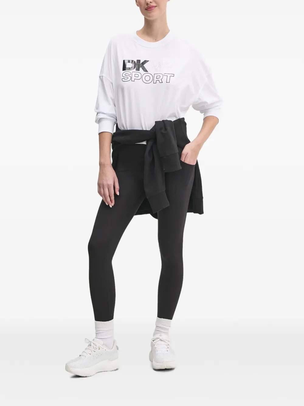 DKNY Cropped T-shirt Wit