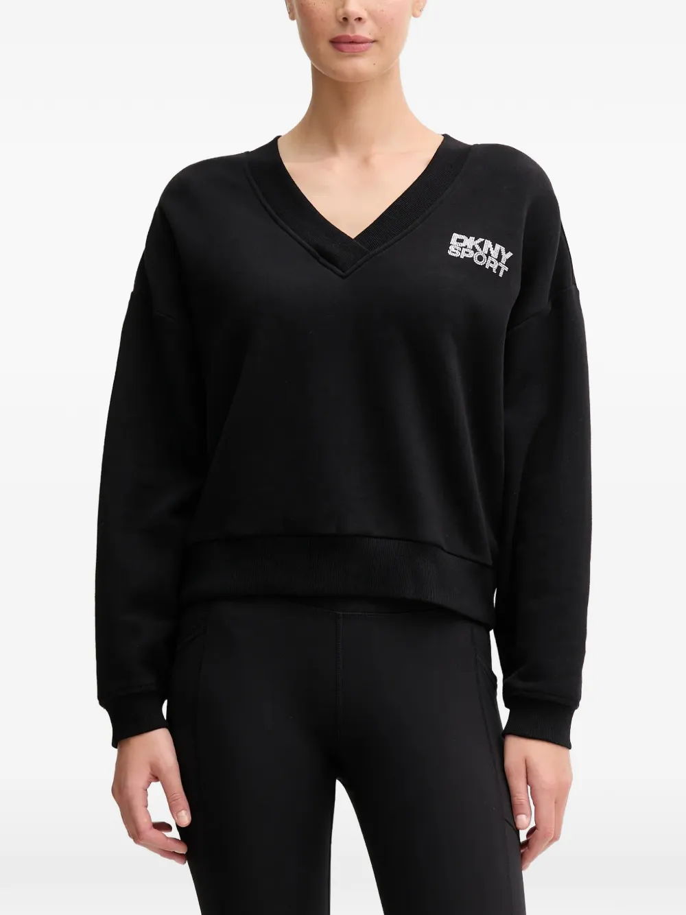 DKNY Sweatshirt mit Logo-Print - Schwarz