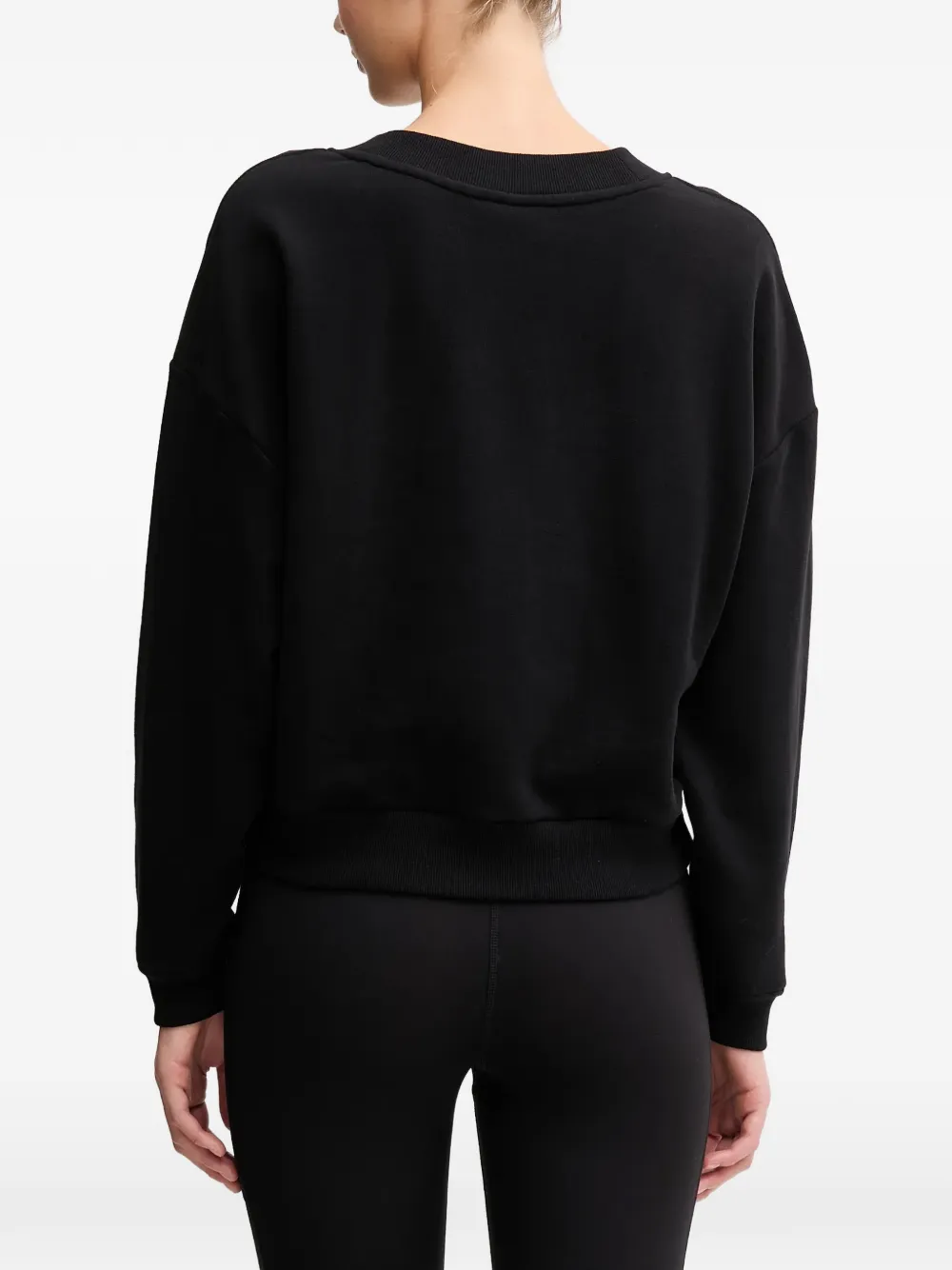 DKNY Sweater met logoprint en V-hals Zwart