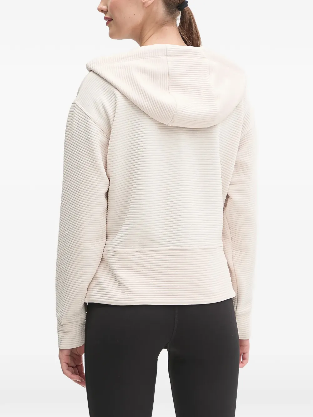 DKNY Geribbelde hoodie Beige
