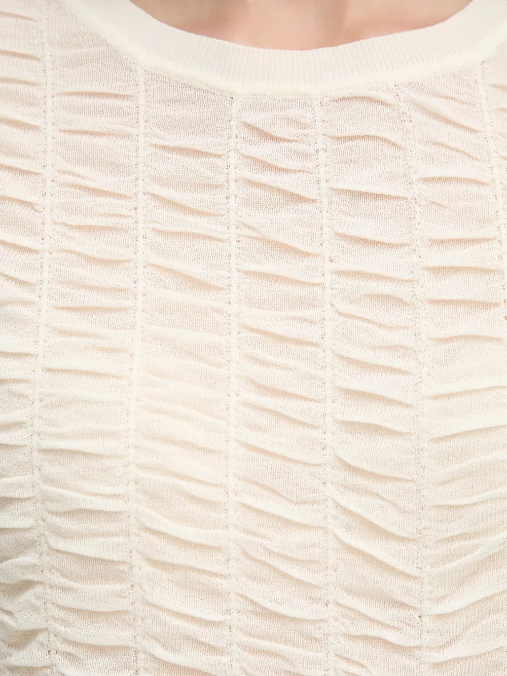 DKNY textured short-sleeved T-shirt Beige