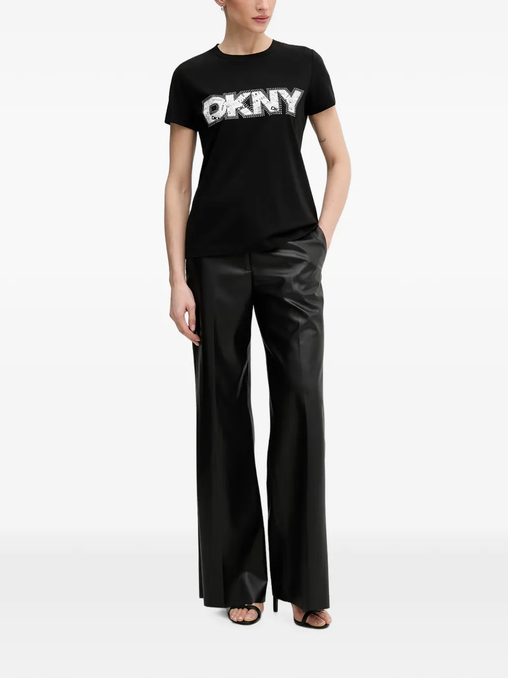 DKNY T-shirt met grafische print Zwart