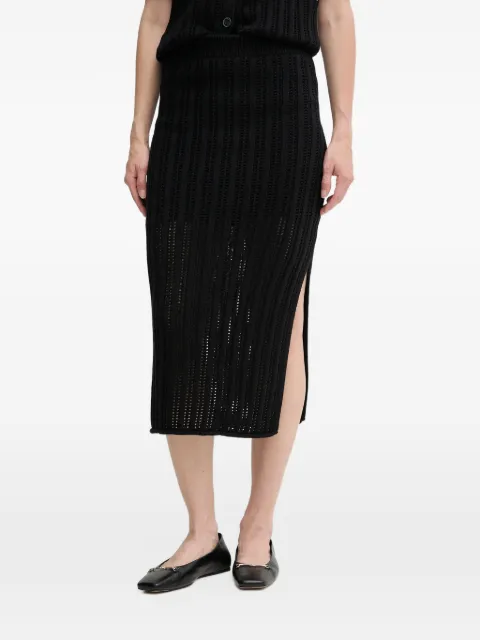 DKNY side-slit knitted midi skirt