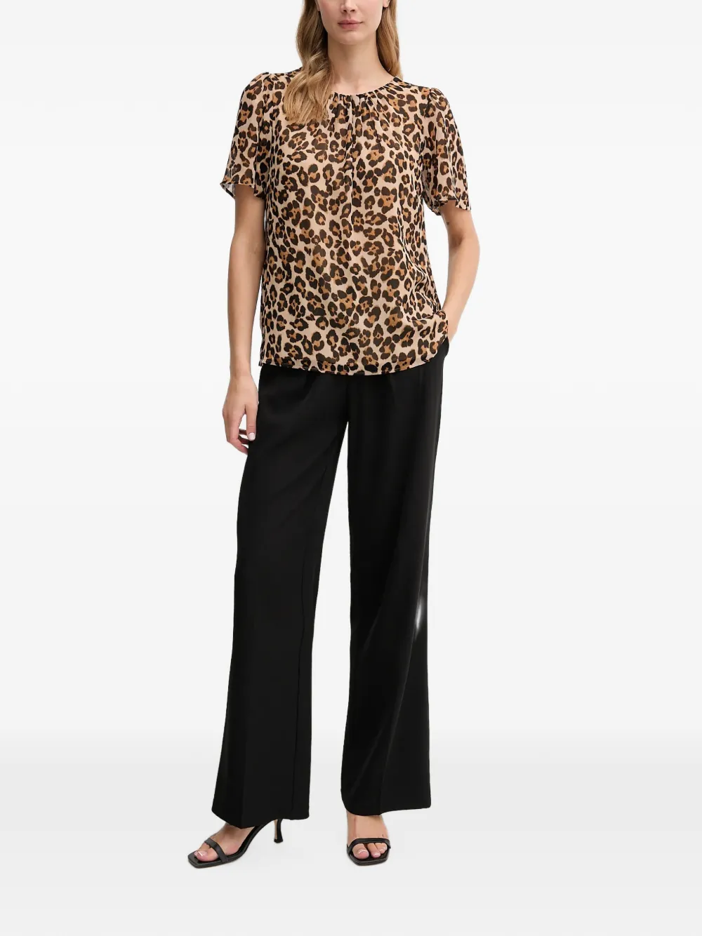DKNY Blouse met luipaardprint Beige