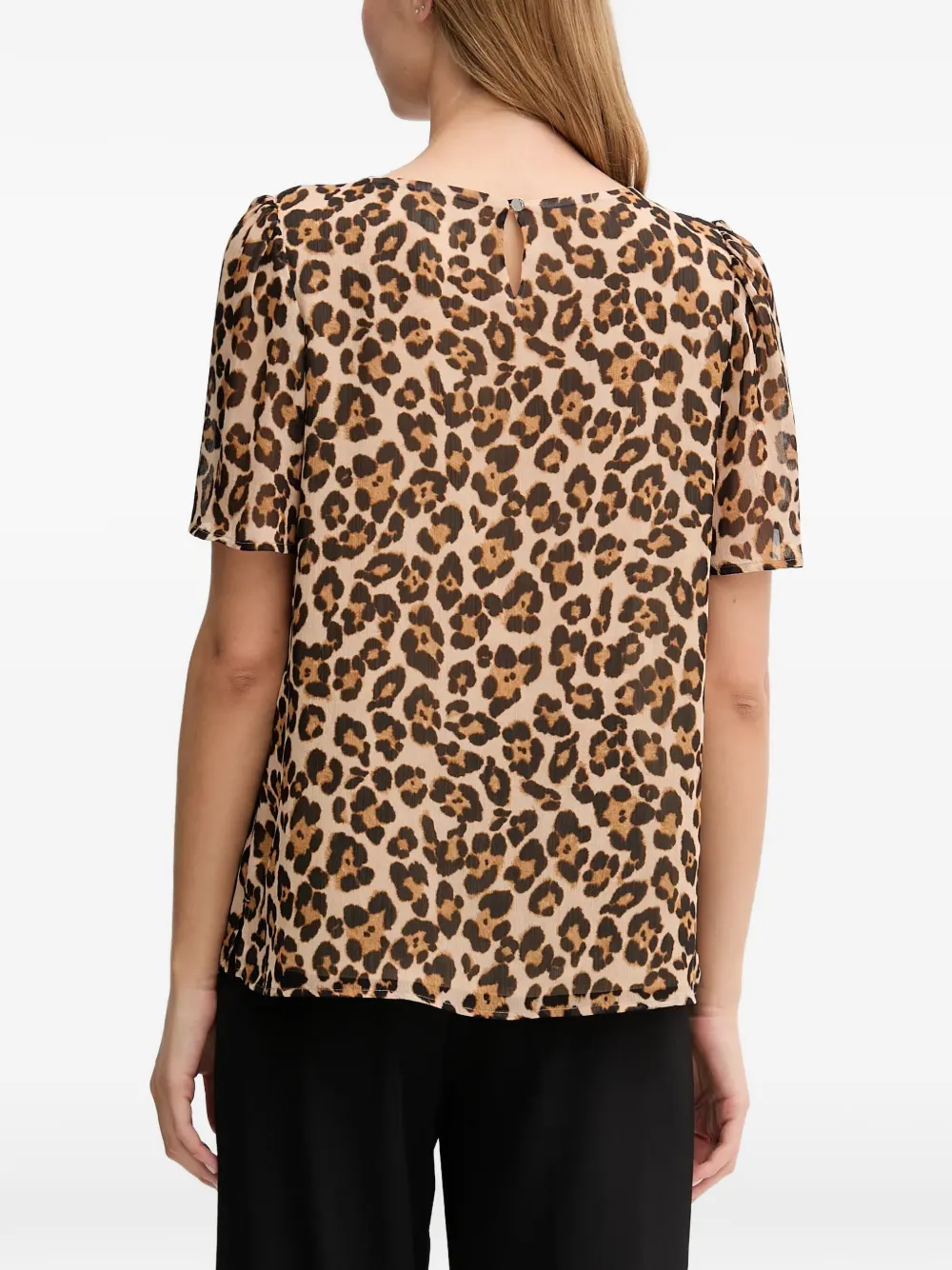 DKNY Blouse met luipaardprint Beige