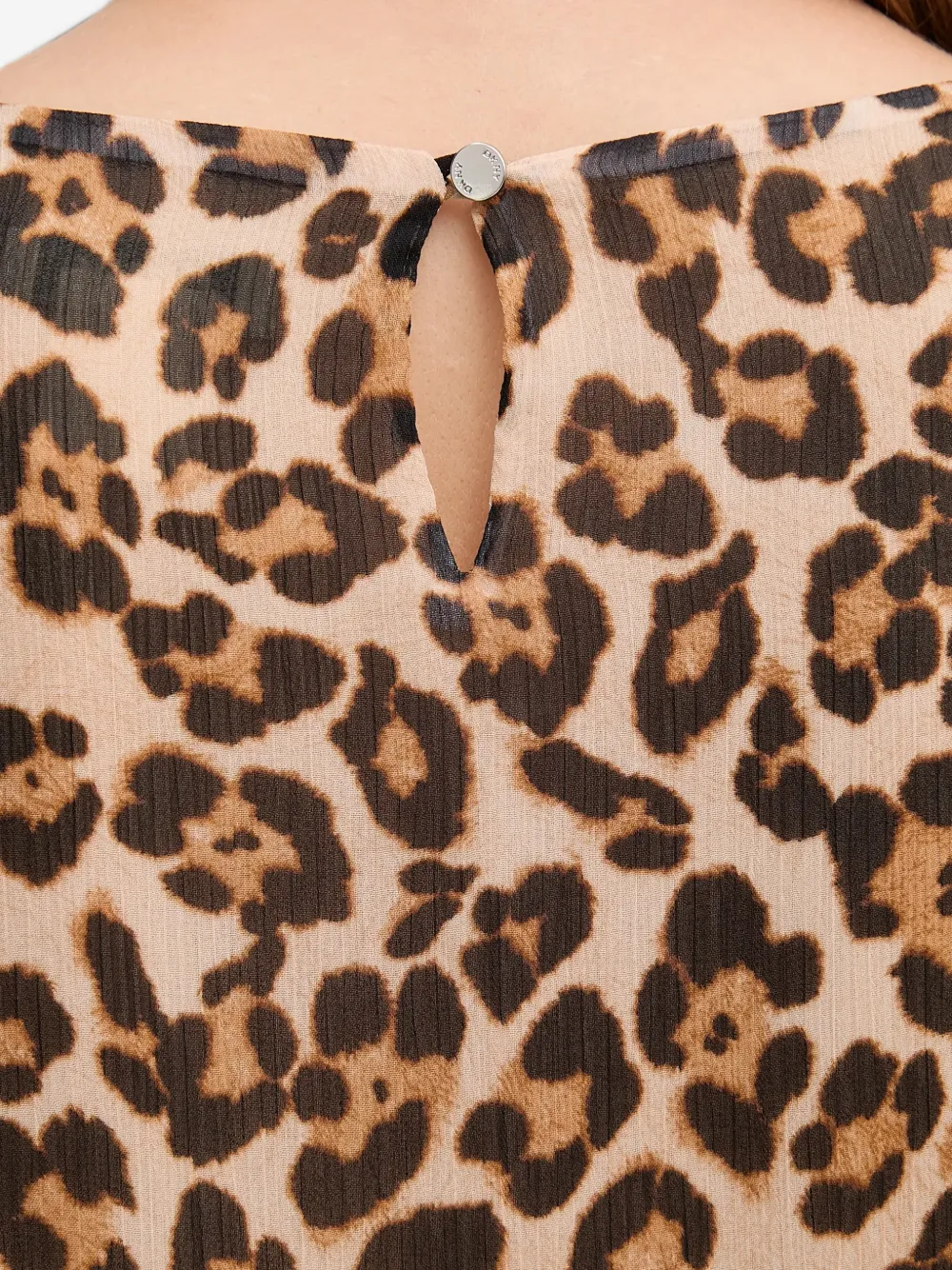 DKNY Blouse met luipaardprint Beige