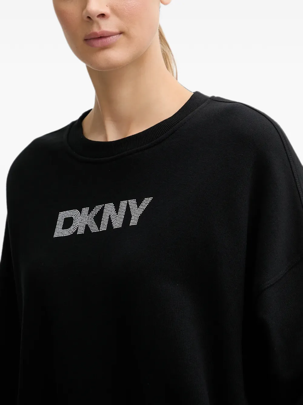 DKNY Sweater verfraaid met logo en verlaagde schouders Zwart