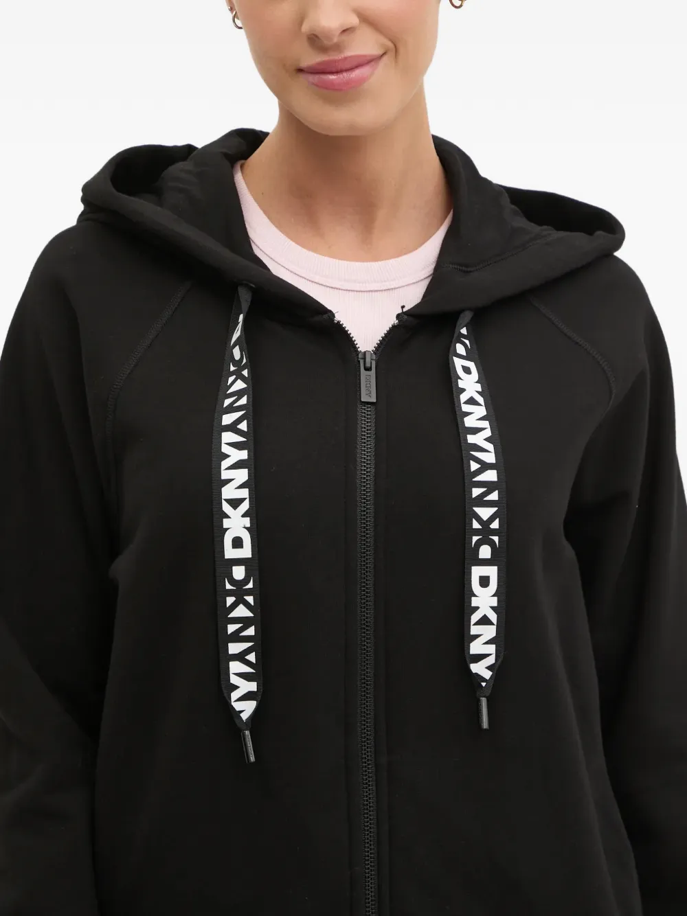 DKNY Kapuzenjacke mit Reißverschluss - Schwarz