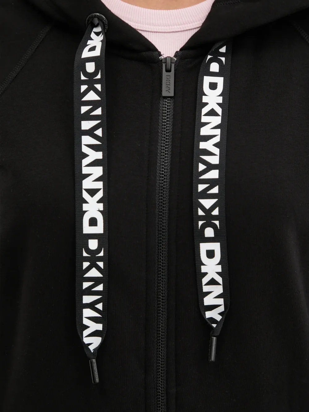 DKNY Hoodie met rits Zwart