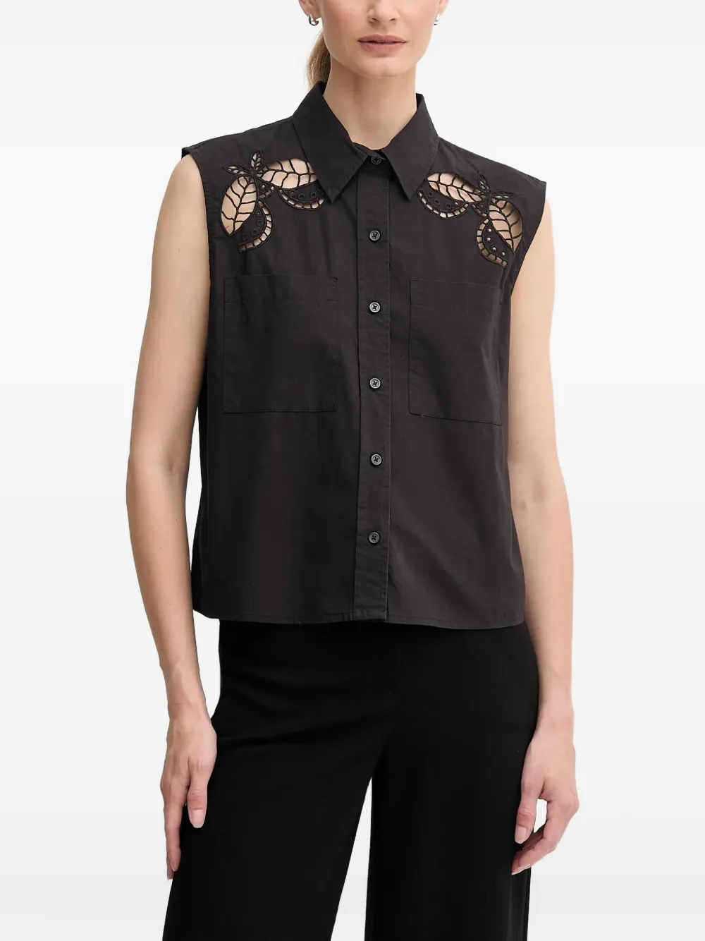 DKNY Hemd mit Cut-Outs - Schwarz