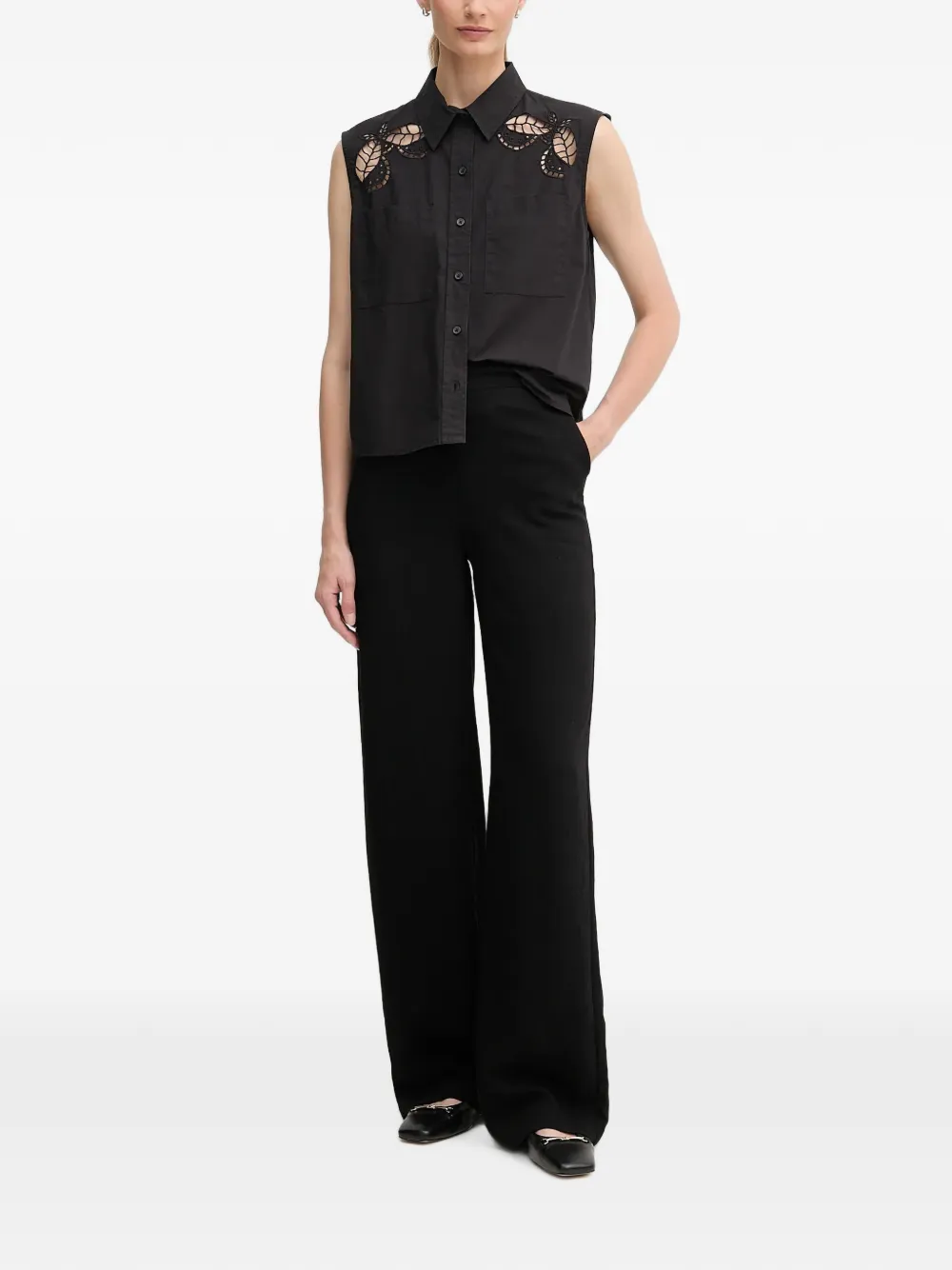 DKNY Mouwloze blouse Zwart