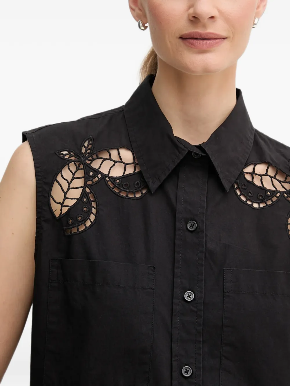 DKNY Mouwloze blouse Zwart