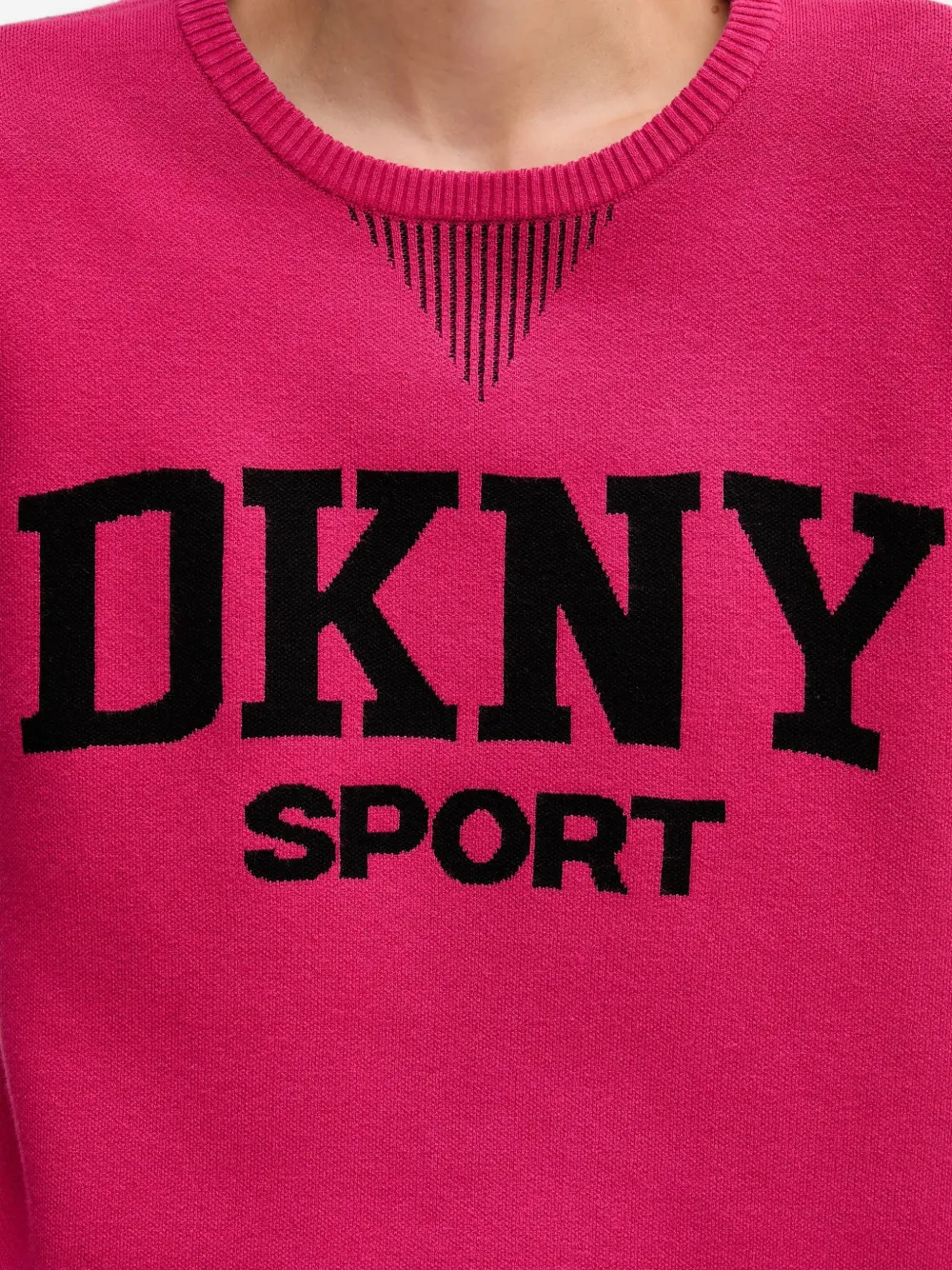 DKNY Trui met gestreept logo Roze