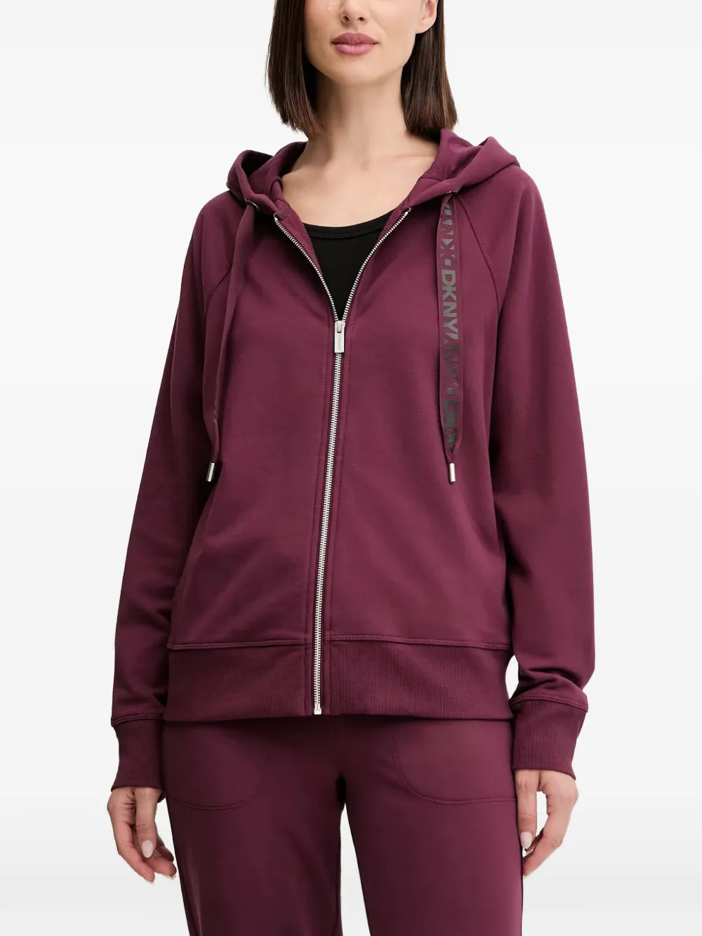 DKNY Hoodie mit Kordelzug - Violett