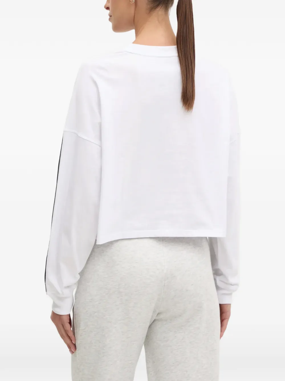DKNY T-shirt met gestreept detail Wit