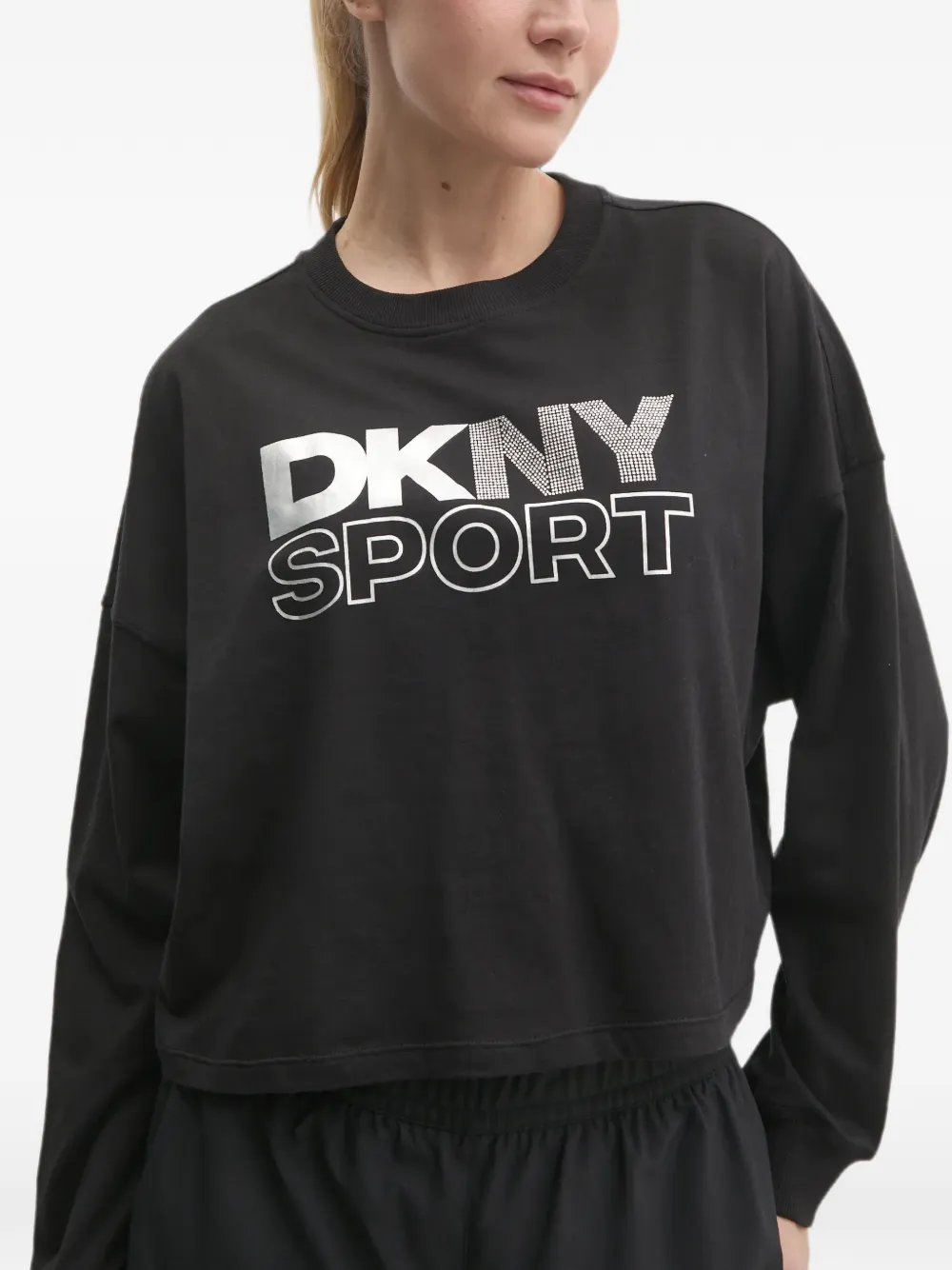 DKNY Sweater met verlaagde schouders Zwart