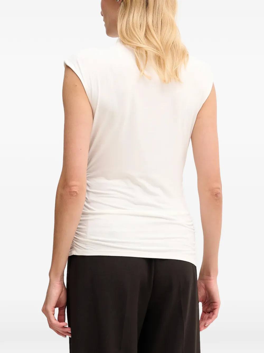 DKNY Mouwloze top met ruches Wit