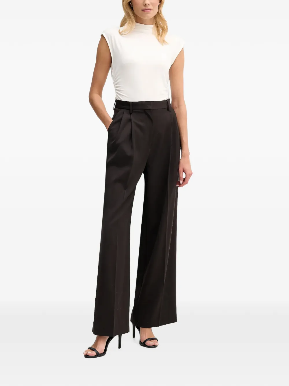 DKNY Mouwloze top met ruches Wit