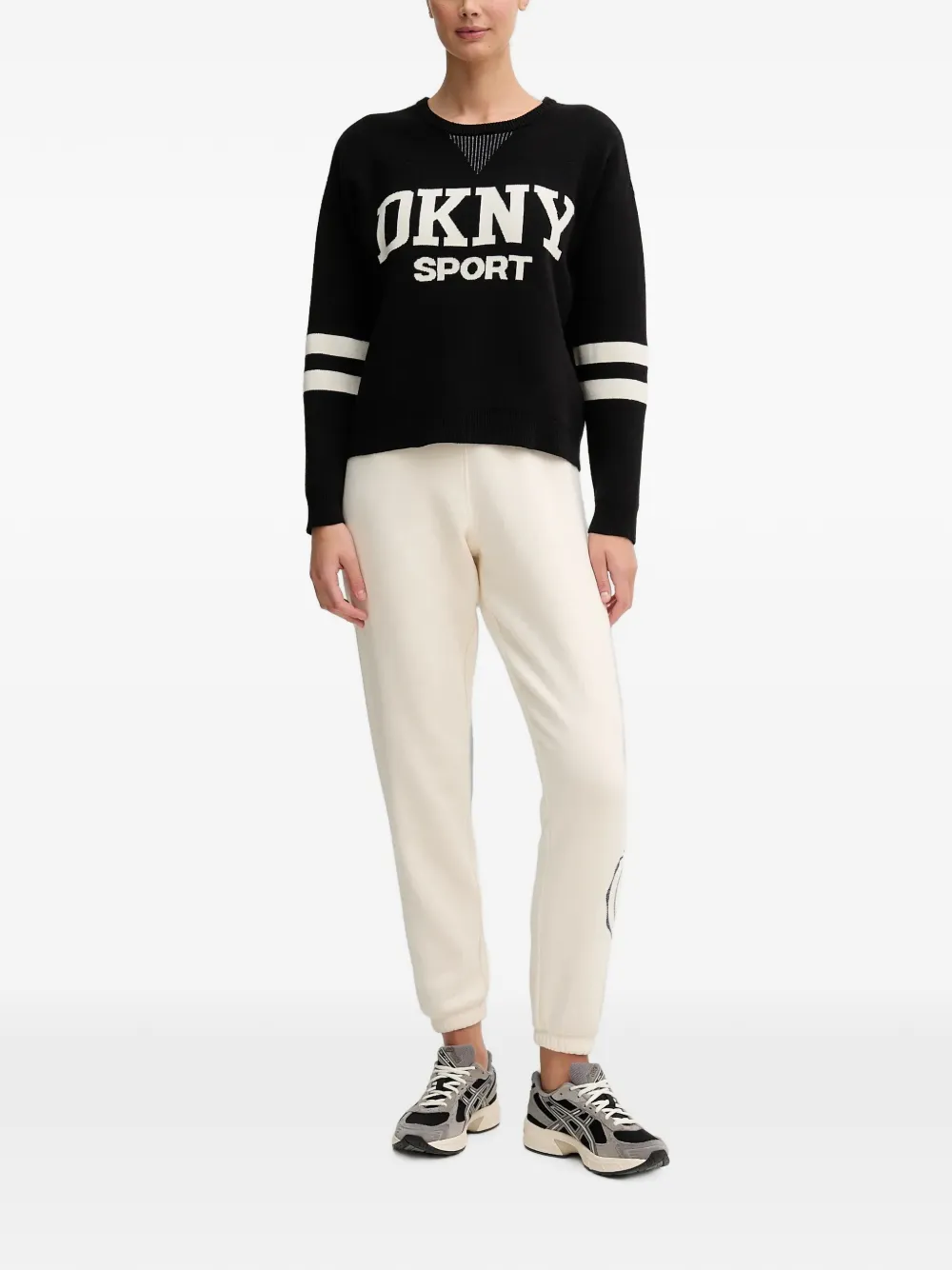 DKNY Trui met logostreep Zwart