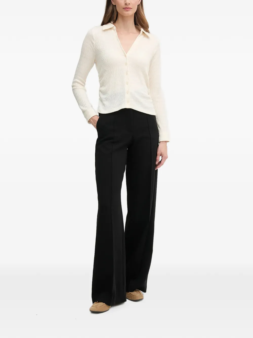 DKNY blouse met V-hals Beige