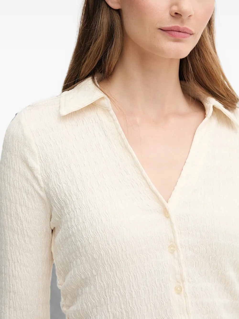 DKNY blouse met V-hals Beige