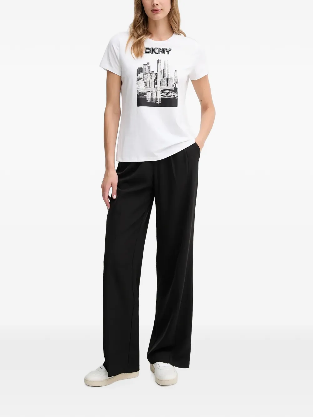 DKNY T-shirt met grafische print Wit