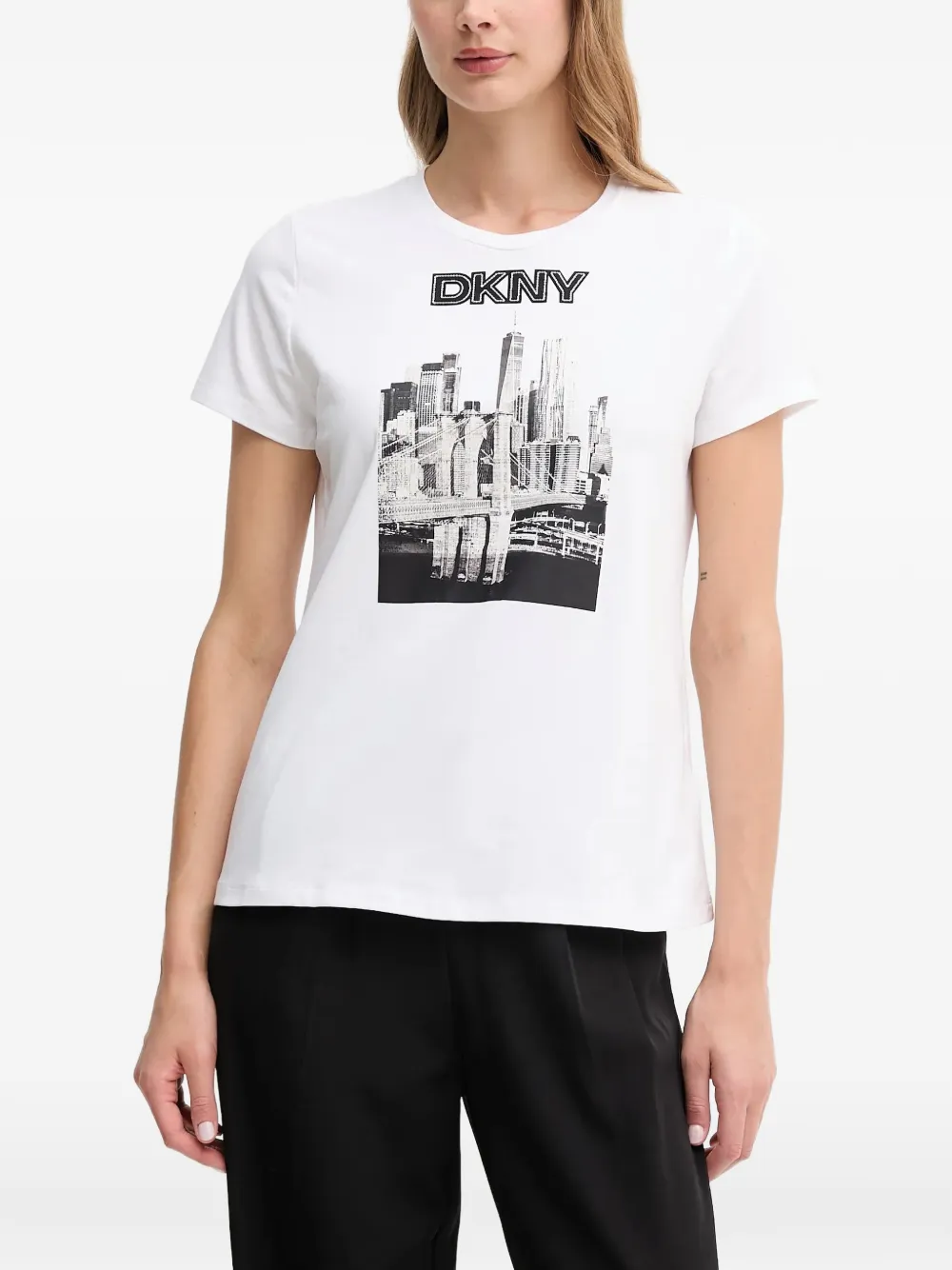 DKNY T-Shirt mit grafischem Print - Weiß