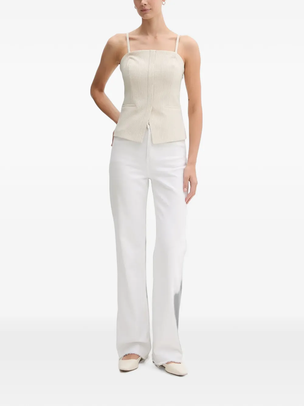 DKNY Top met vierkante hals Beige