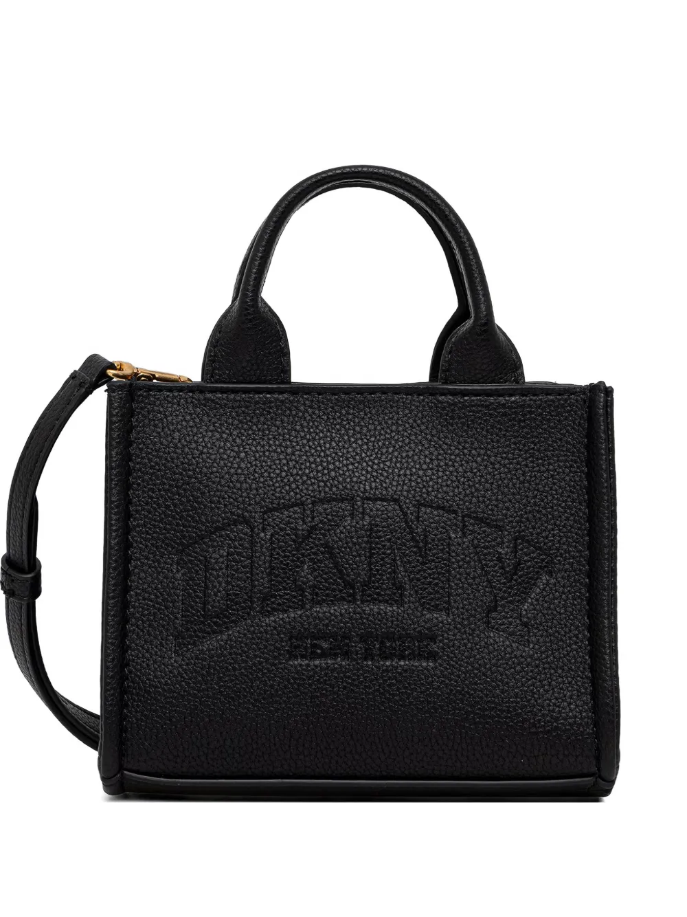 DKNY Borsa tote mini con logo goffrato - Nero