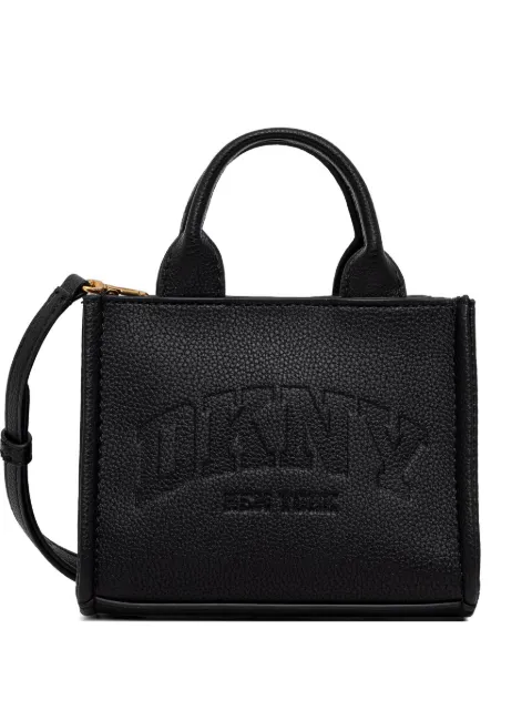 DKNY Bolsa tote mini granulada com logo gravado