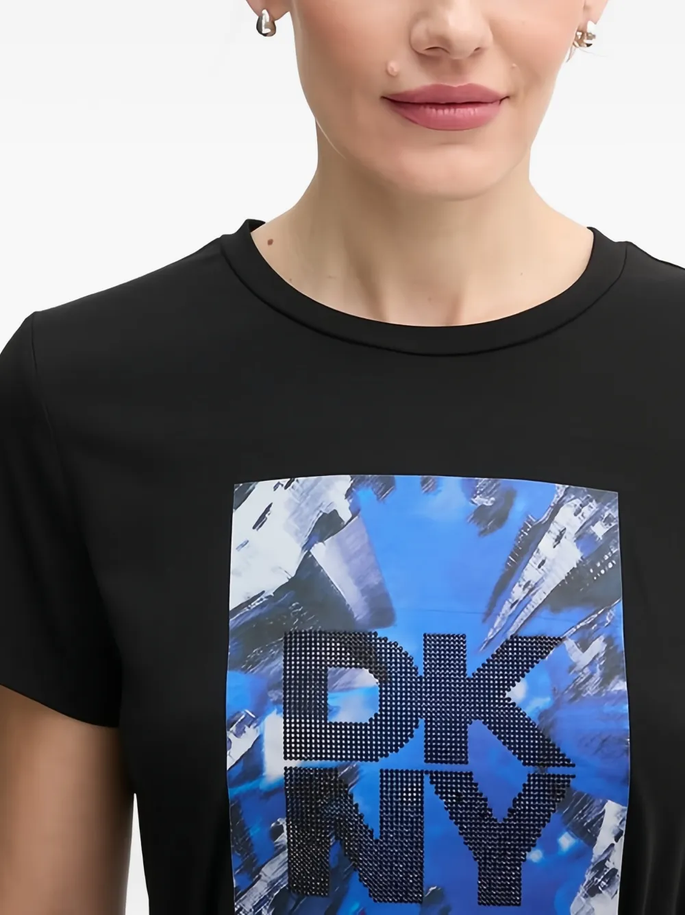 DKNY T-shirt met grafische print Zwart