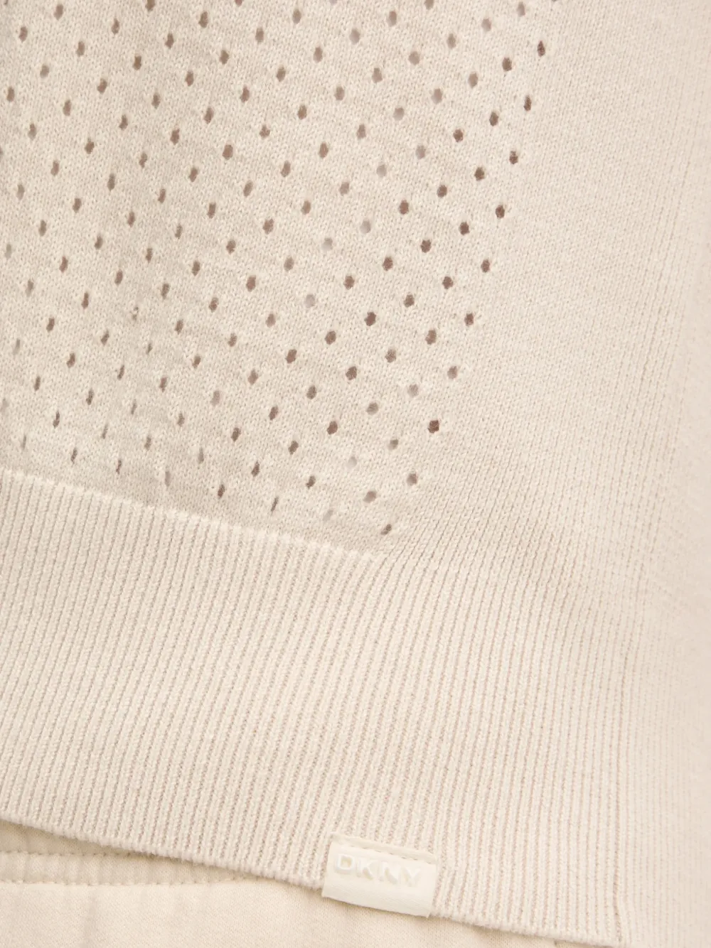 DKNY Top met V-hals en geperforeerde details Beige