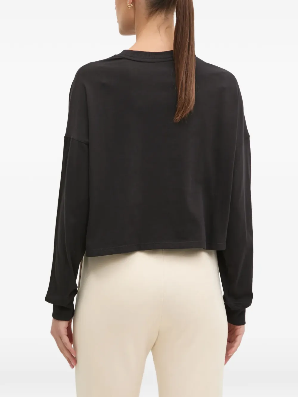 DKNY T-shirt met gestreepte mouwen Zwart