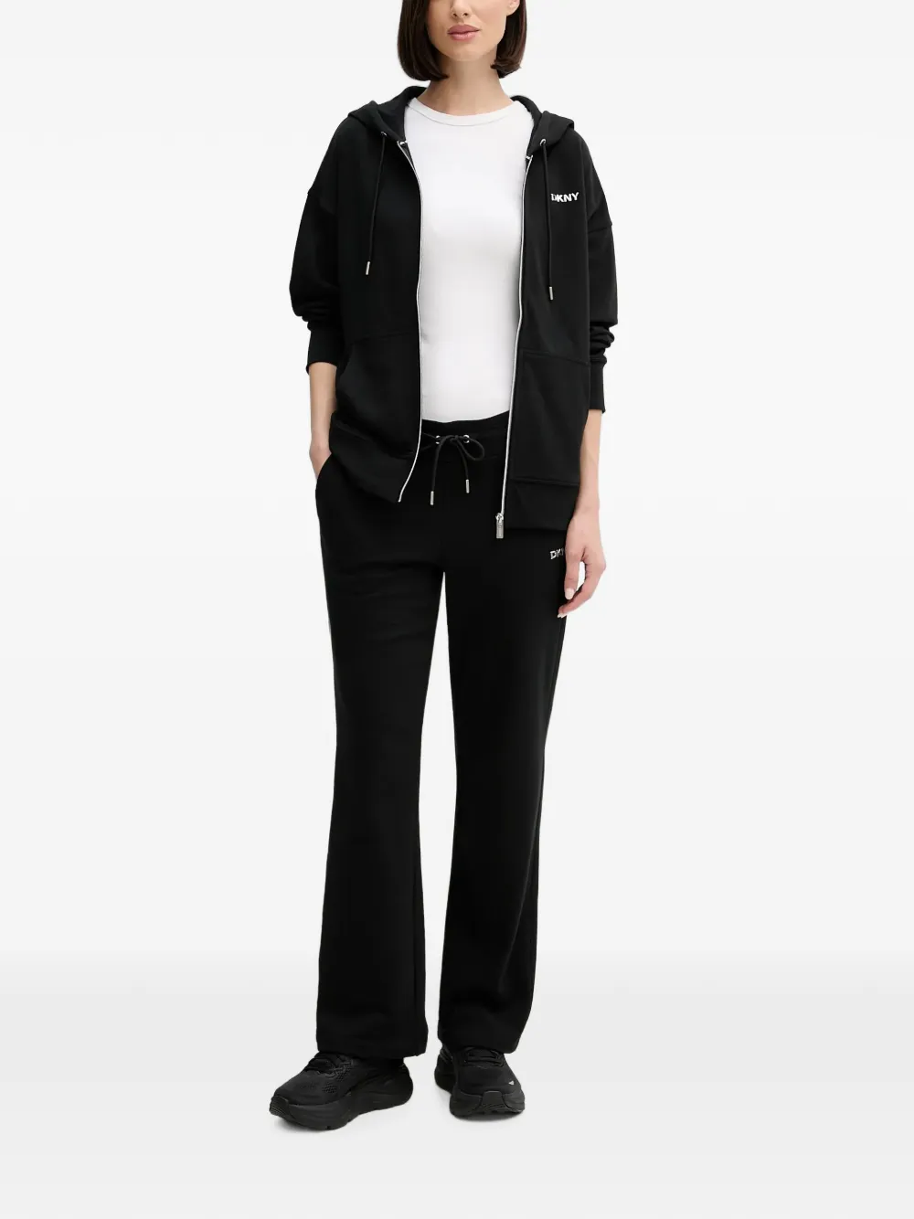 DKNY Hoodie met rits Zwart