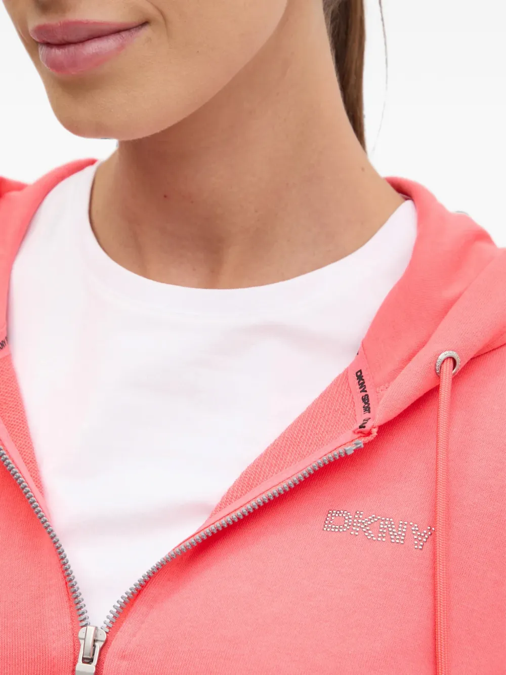 DKNY Hoodie met rits Roze