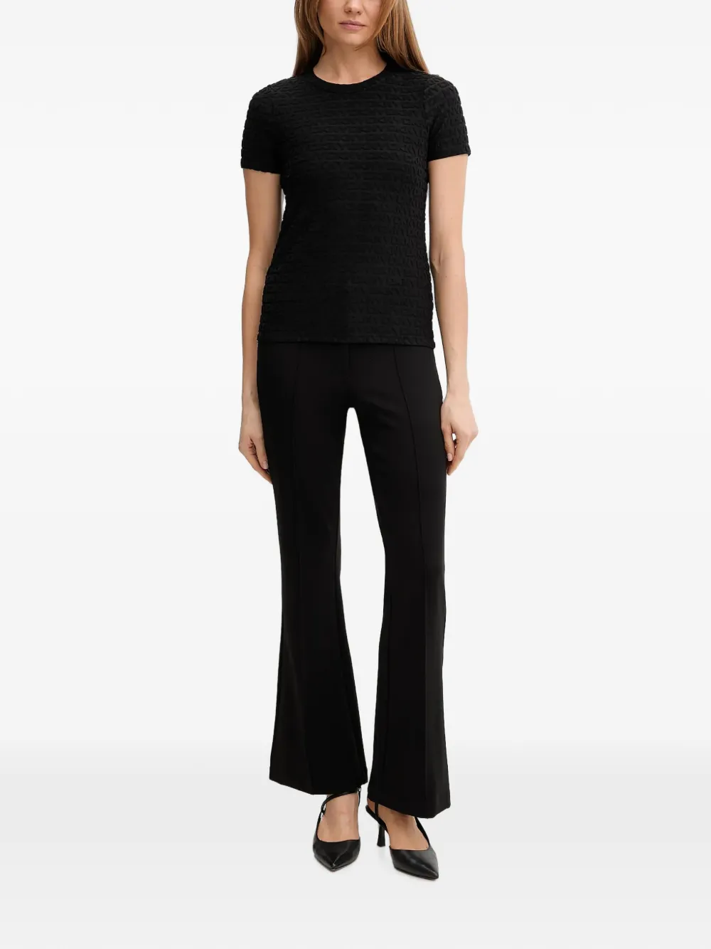 DKNY textured short-sleeve T-shirt Zwart